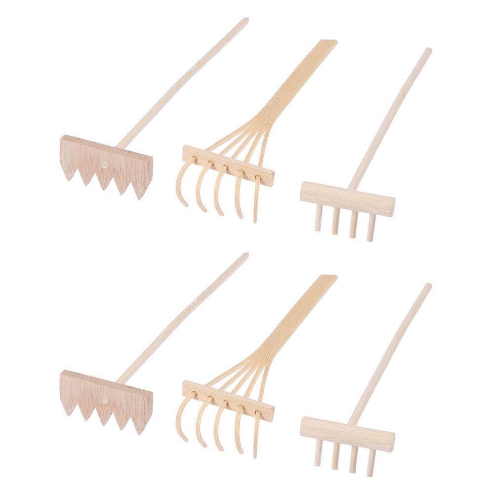 6PCS miniature rake for zen garden Bamboo Sand Rake Zen Garden Bamboo Sand Rake