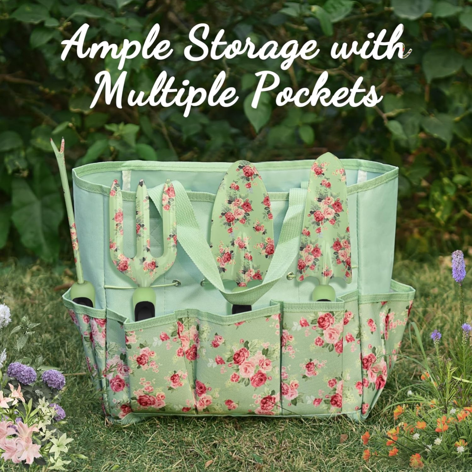 Durable 10-Piece Garden Tool Kit with Stylish Tote Bag – Perfect Gift for Moms