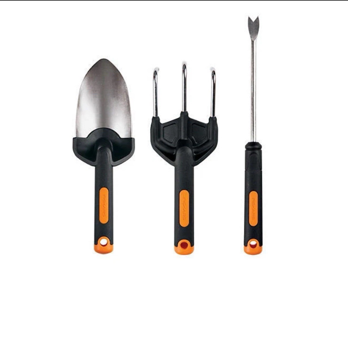 Fiskars 3 Piece Garden Hand Tool DuraFrame Tools Cultivator Trowel Weeder Spring