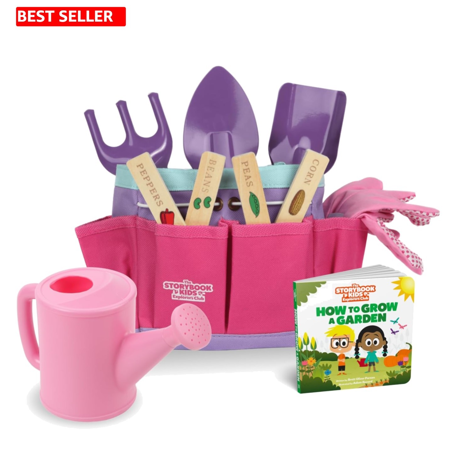 Kids Gardening Tool Set with Tote Bag Watering Can Gloves Shovels
