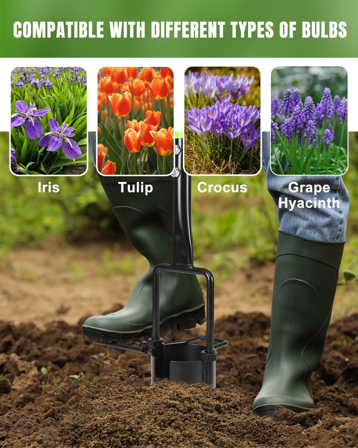 Bulb Planter Tool 5 1 Lawn Sod Cutter Grass Plugger Weeding Transplanting 30in