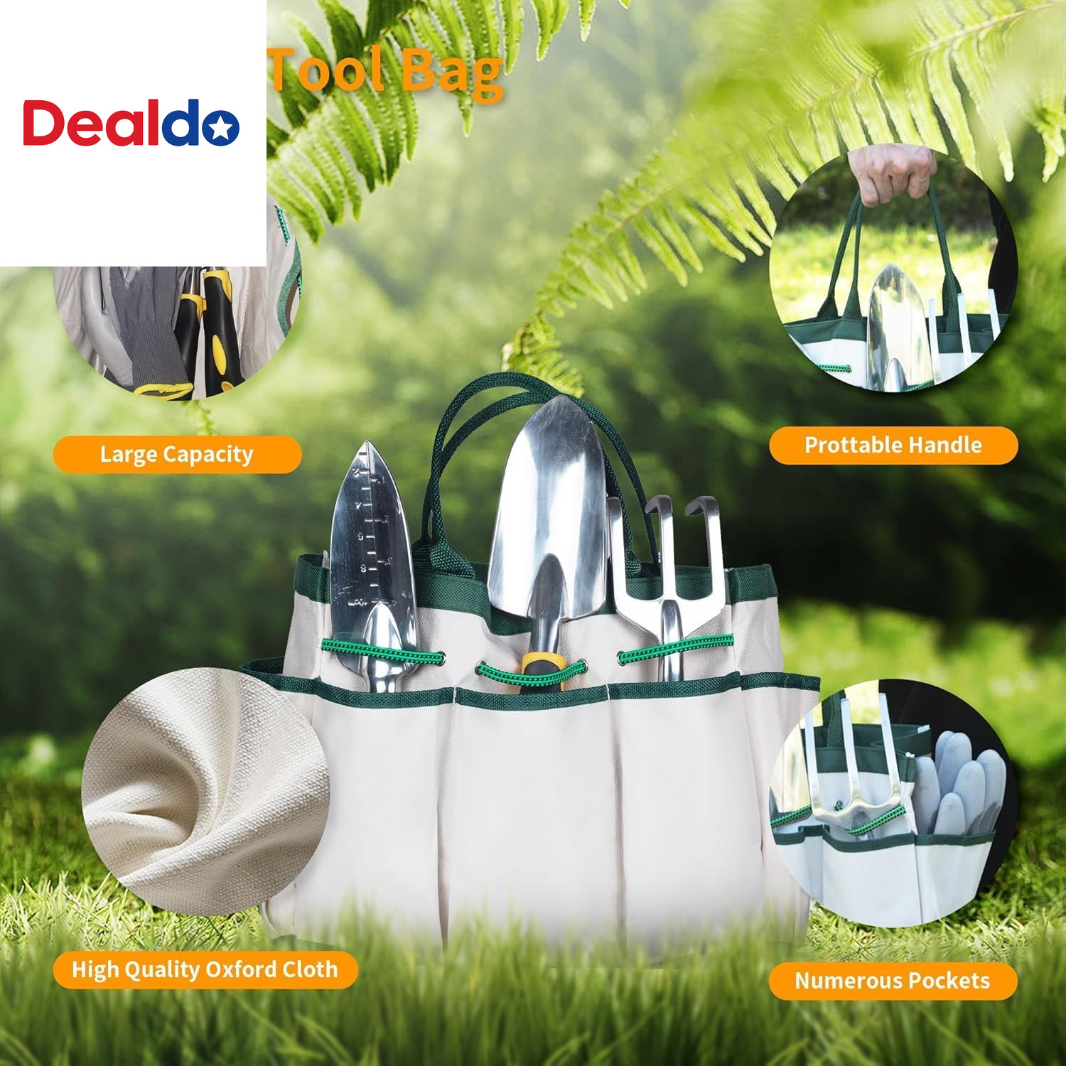 Garden Tools, 8 Piece Heavy Duty Gardening Tools Set with Non-Slip Rubber Grip,