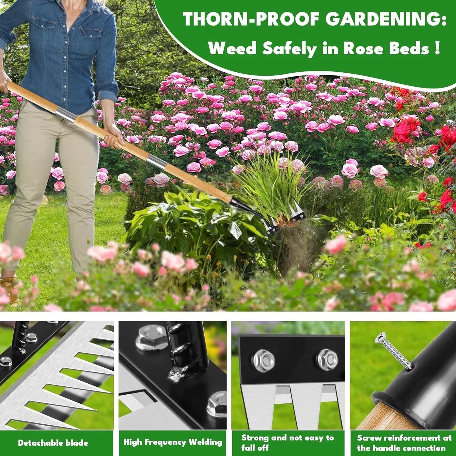Compact Iron Weeding Rake 2.0 – Ultimate 8 Tooth Tool for Flower Beds & Lawns