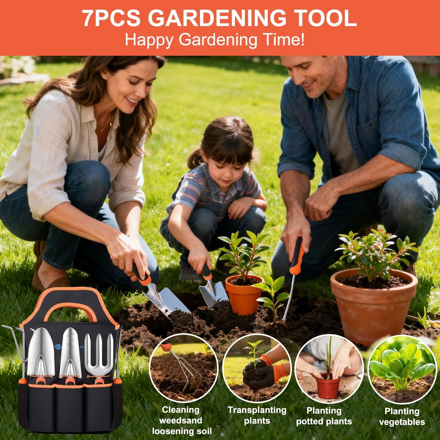Yesker Gardening Tools 7-Piece Heavy Duty Garden Tool Set Gardening Supplies …