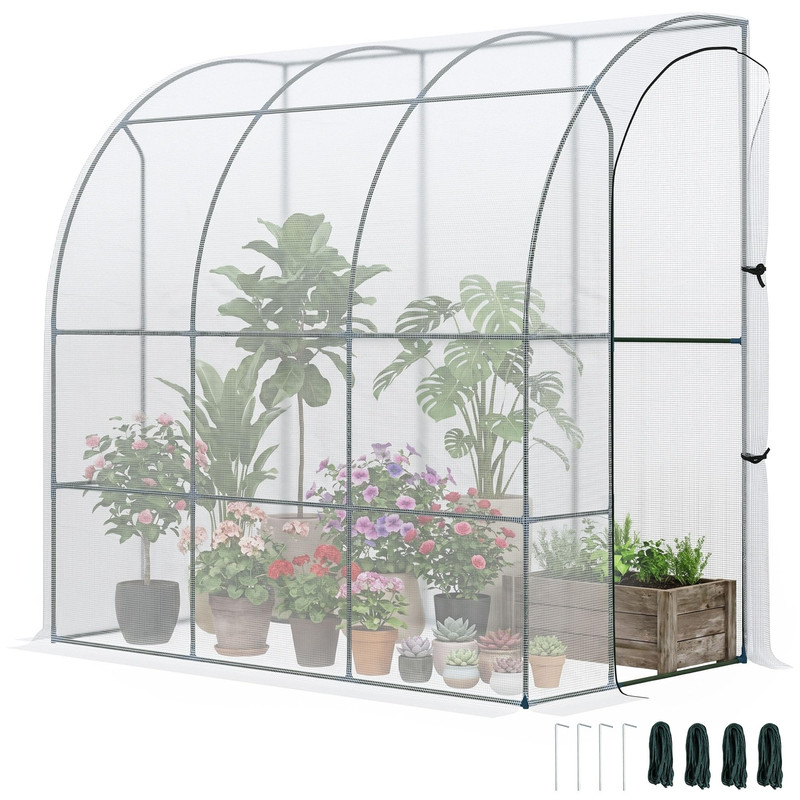 Outsunny 7 X 4 X 7 Outdoor Lean To Greenhouse Walk-In Green House Plant Nursery