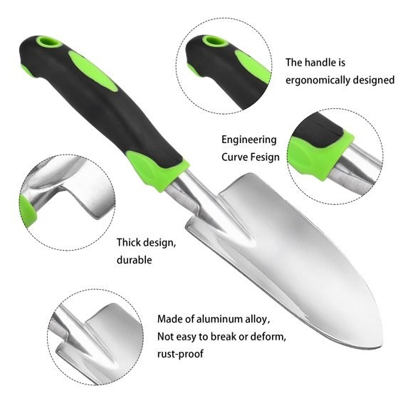 thovorrnl Small Garden Trowels, Aluminum Hand Shovel for Gardening 11.8