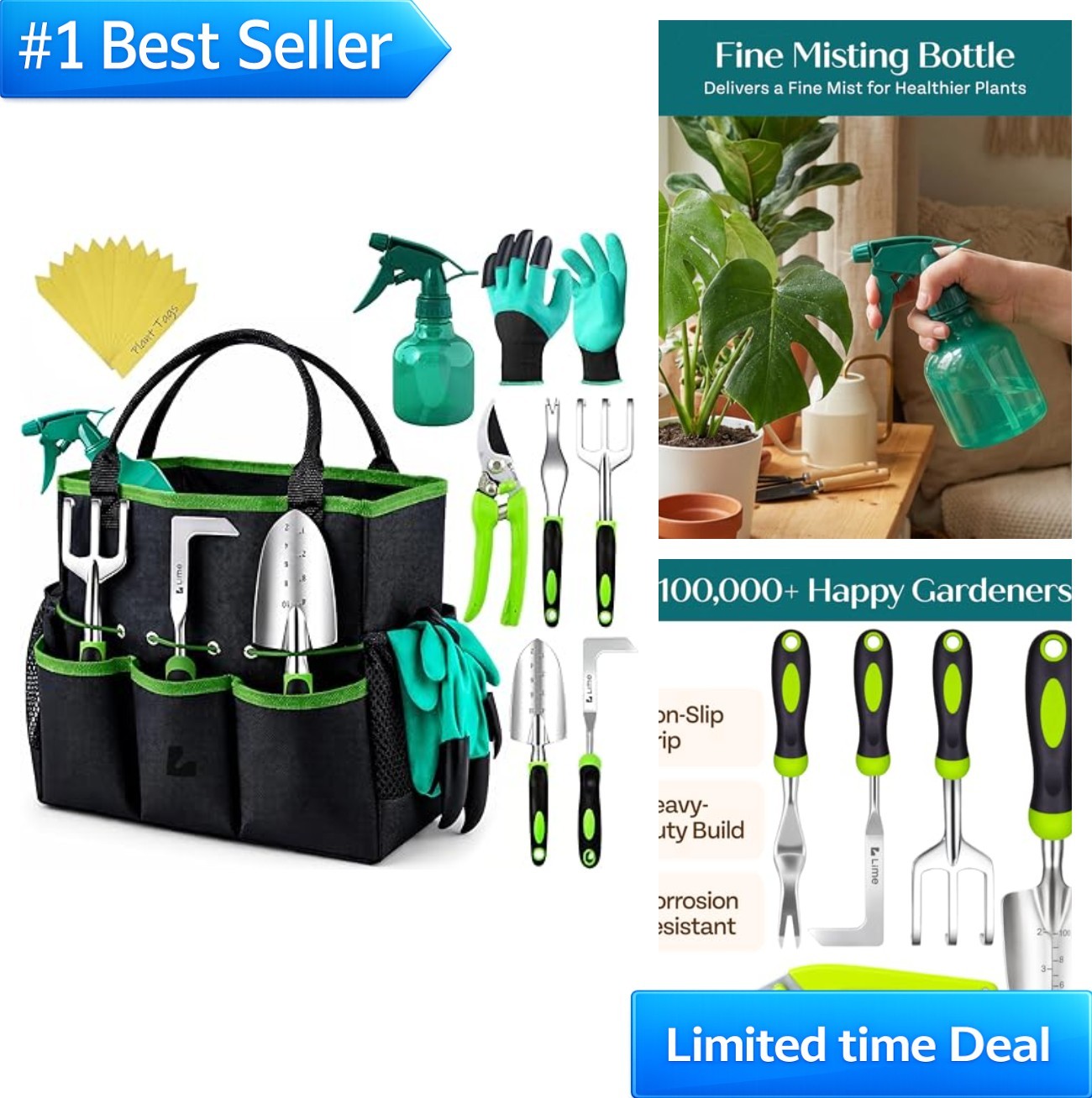 Heavy Duty Garden Tool Set with Bag Ergonomic Rust Proof Gardening Kit for Men