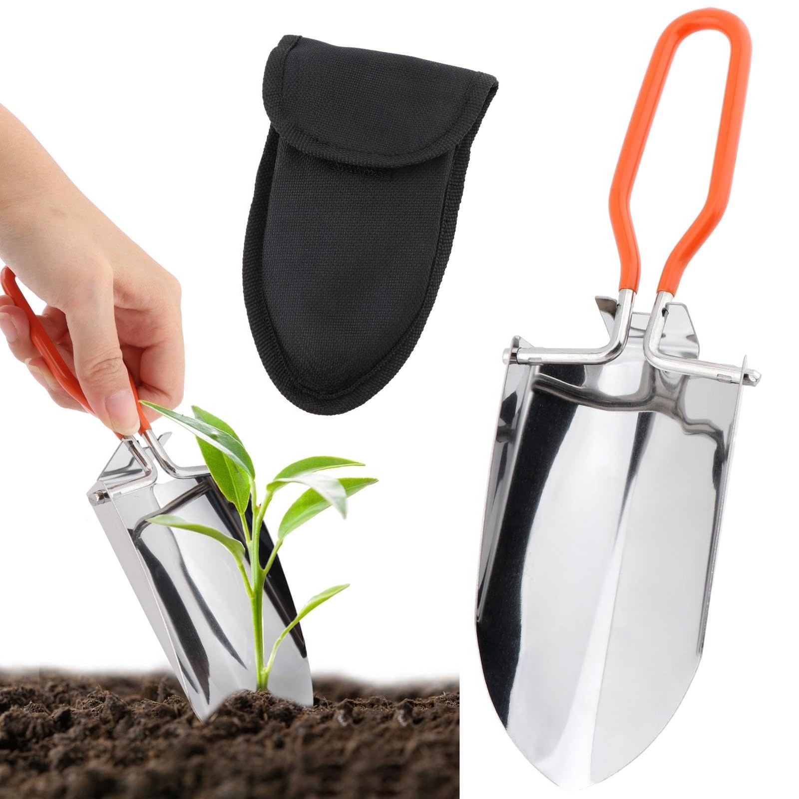 Folding Camping Shovel, Mini Lightweight Garden Shovel, Stainless Steel Hikin…