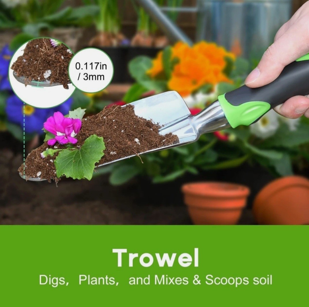 Ergonomic 3-Piece Gardening Tools Set for Stress-Free Gardening – Easy to Clean
