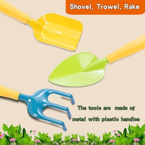 Kids Gardening Set for Girls Boys Ages 3-7,13PCS Garden Tool Kit with