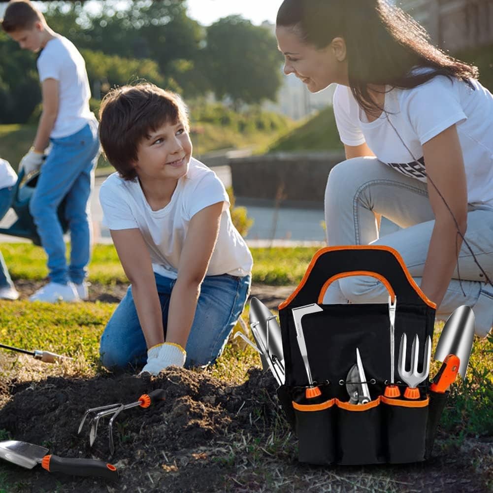 Garden Tool Set 10 PCS Stainless Steel Heavy Duty Soft Rubberized Non-Slip