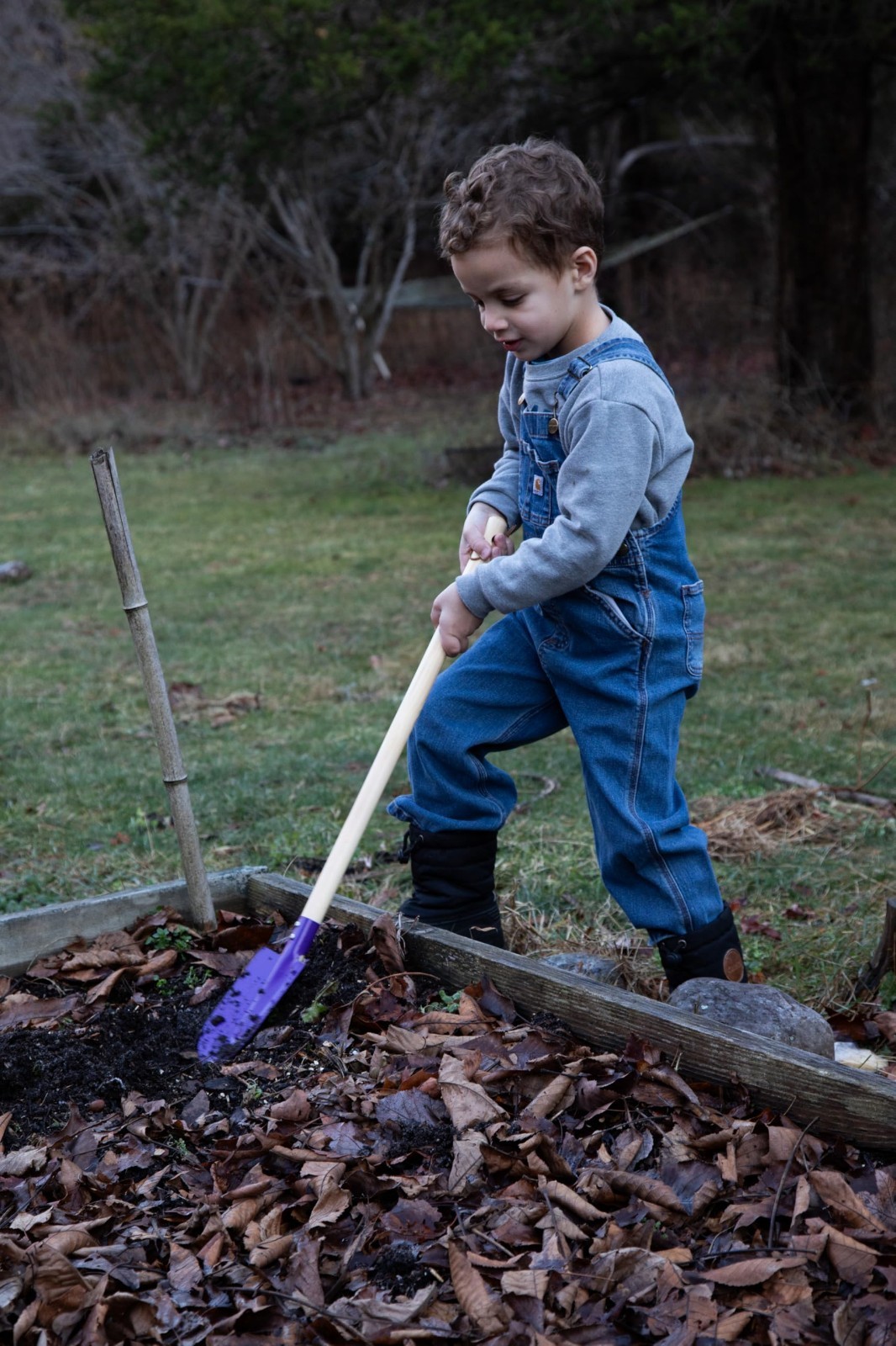 Kids Garden Tool Set – 4-Piece Toy Rake, Spade, Hoe & Leaf Rake, Steel & Wood, 5