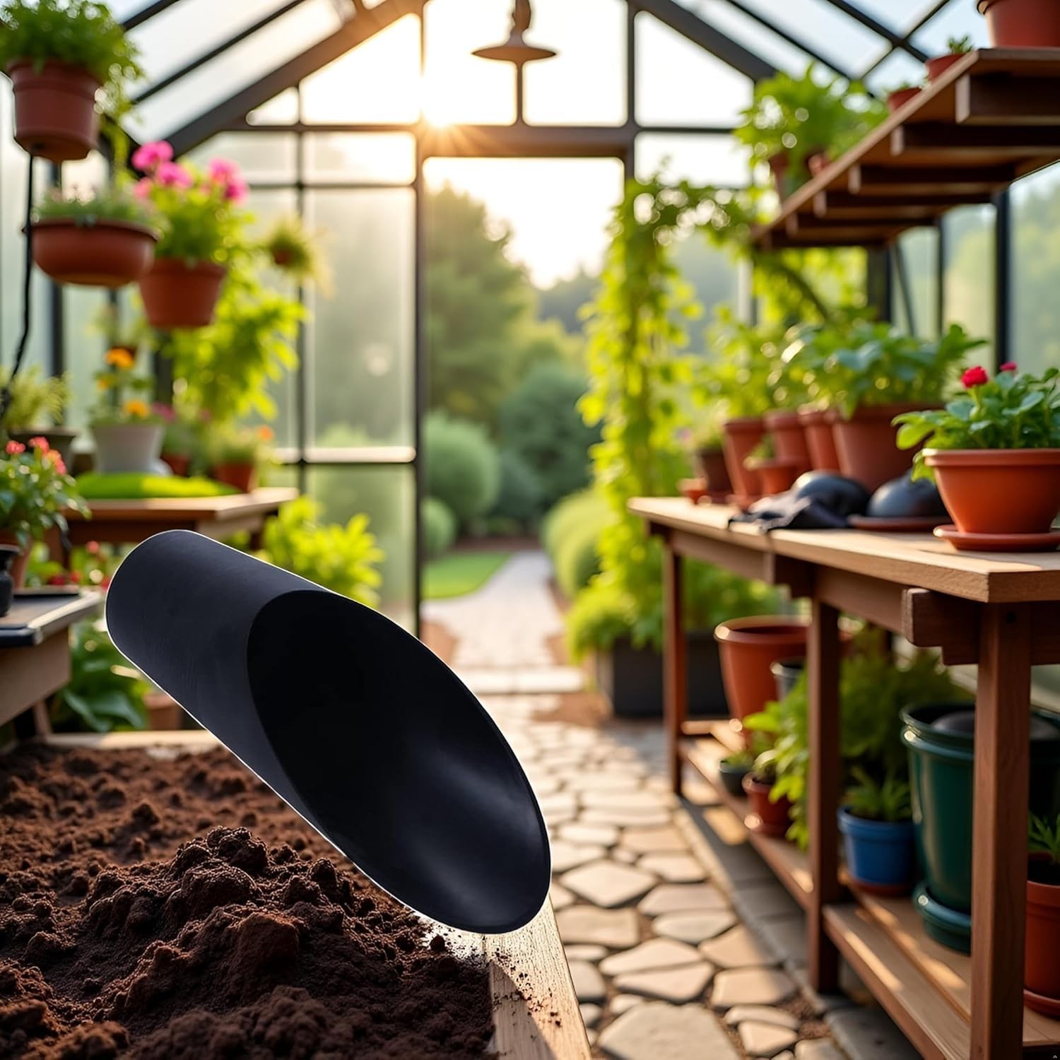 Black Bonsai Soil Scoops- Potting Scoopers Bucket Shovel- Potting Scoopers Bu…