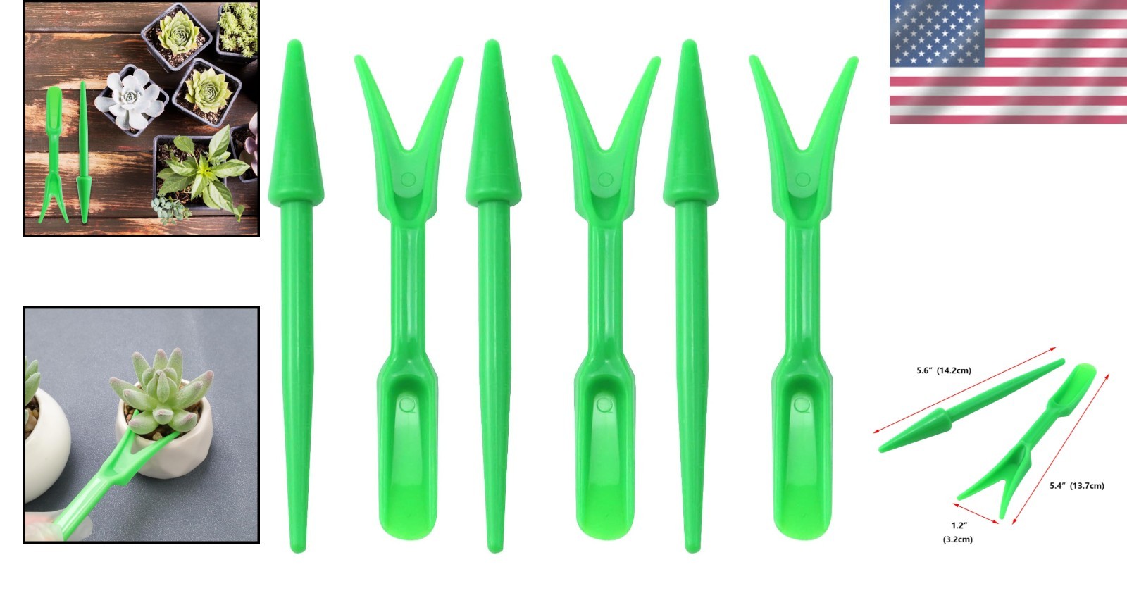 Durable Mini Garden Tools Set – 6 Rust Resistant Transplanting Essentials, Green