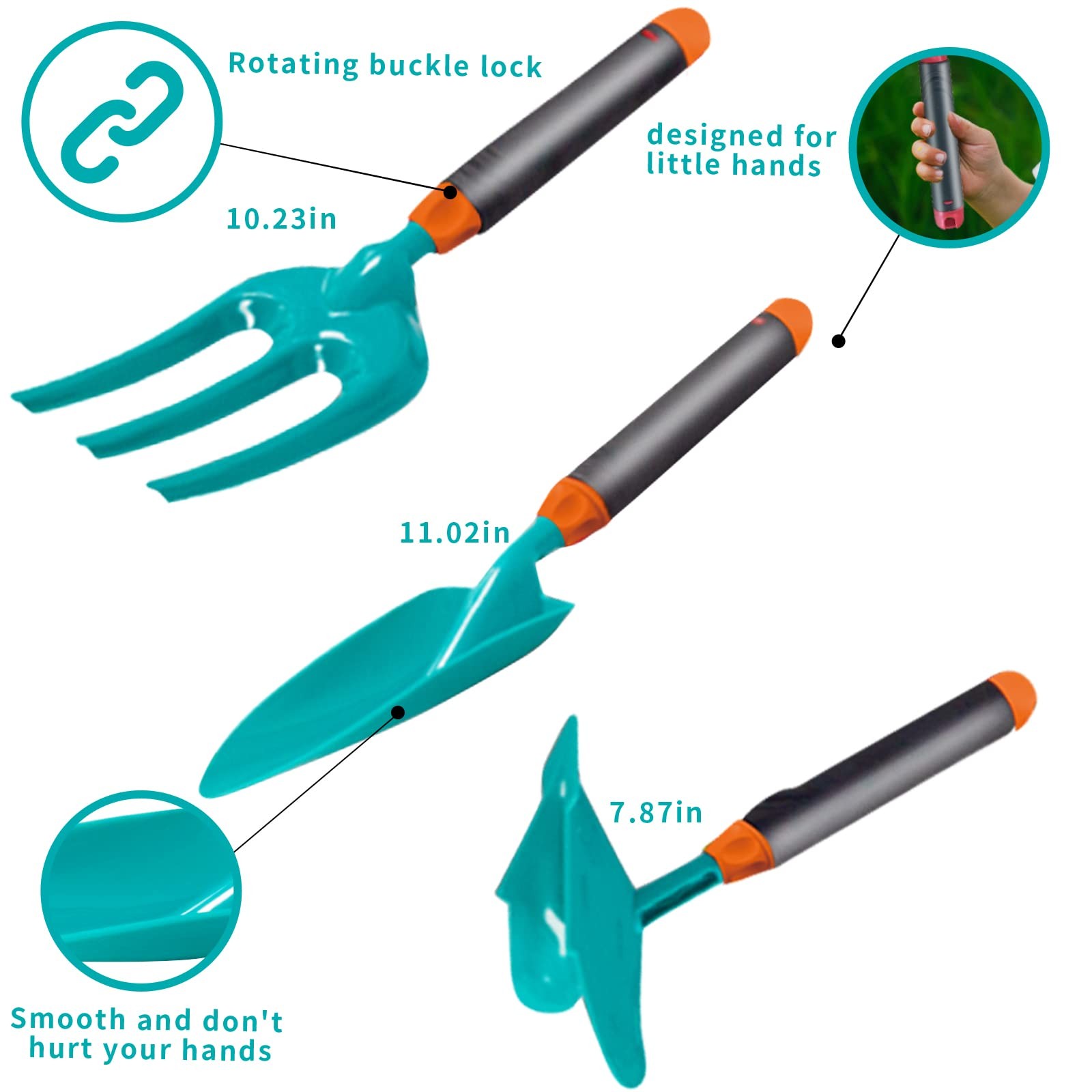 Qtioucp 16Pcs Kids Gardening Tools Outdoor Toys Set Backyard Play with Wheelbarr