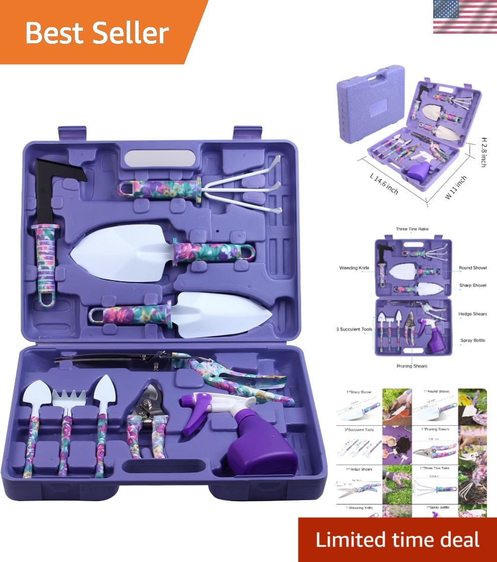 Lightweight & Durable 10-Piece Floral Gardening Tools – All-in-One Essential Kit