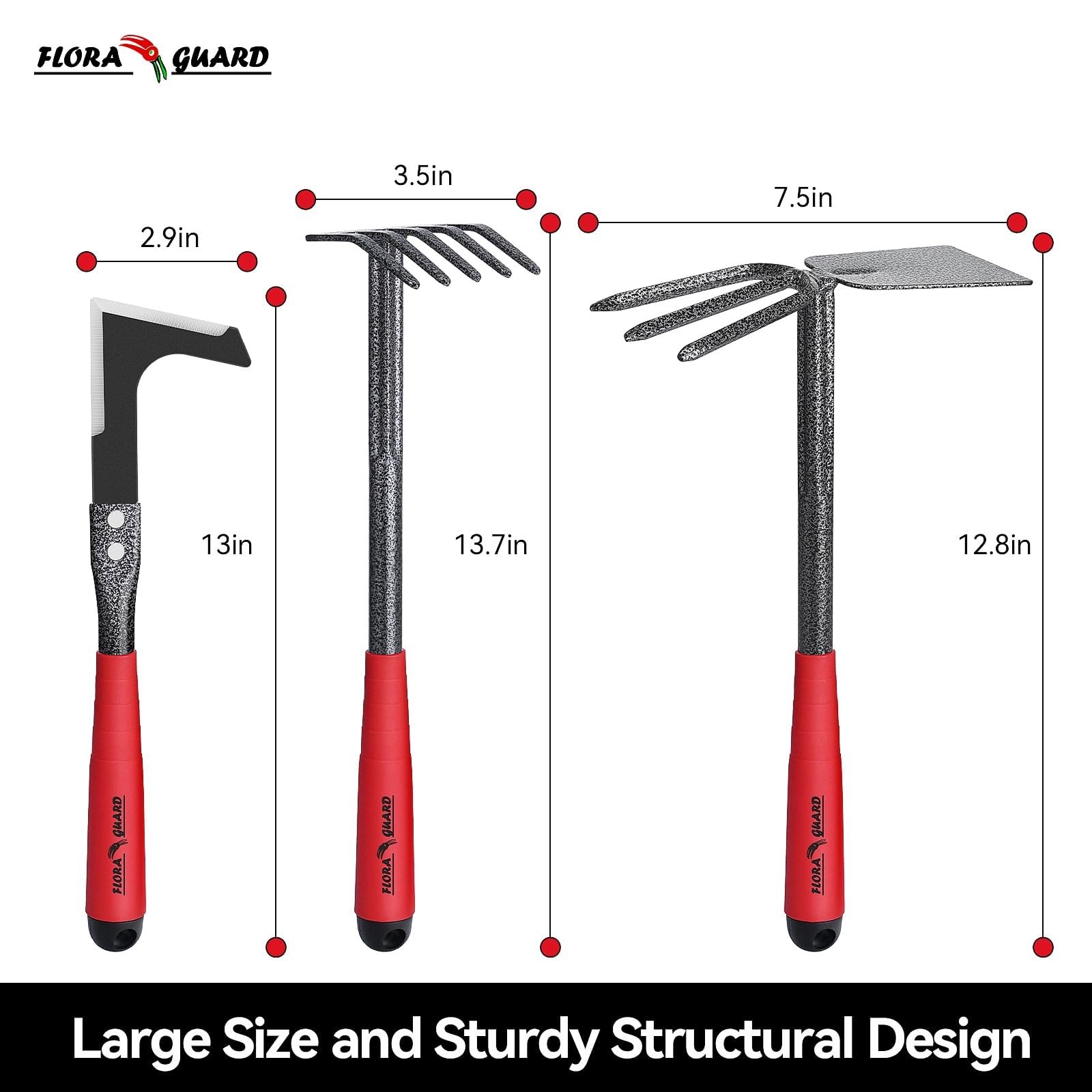 6-Piece Garden Tool Set, Heavy Duty Gardening Hand Tools with Trowel, Rakes, …