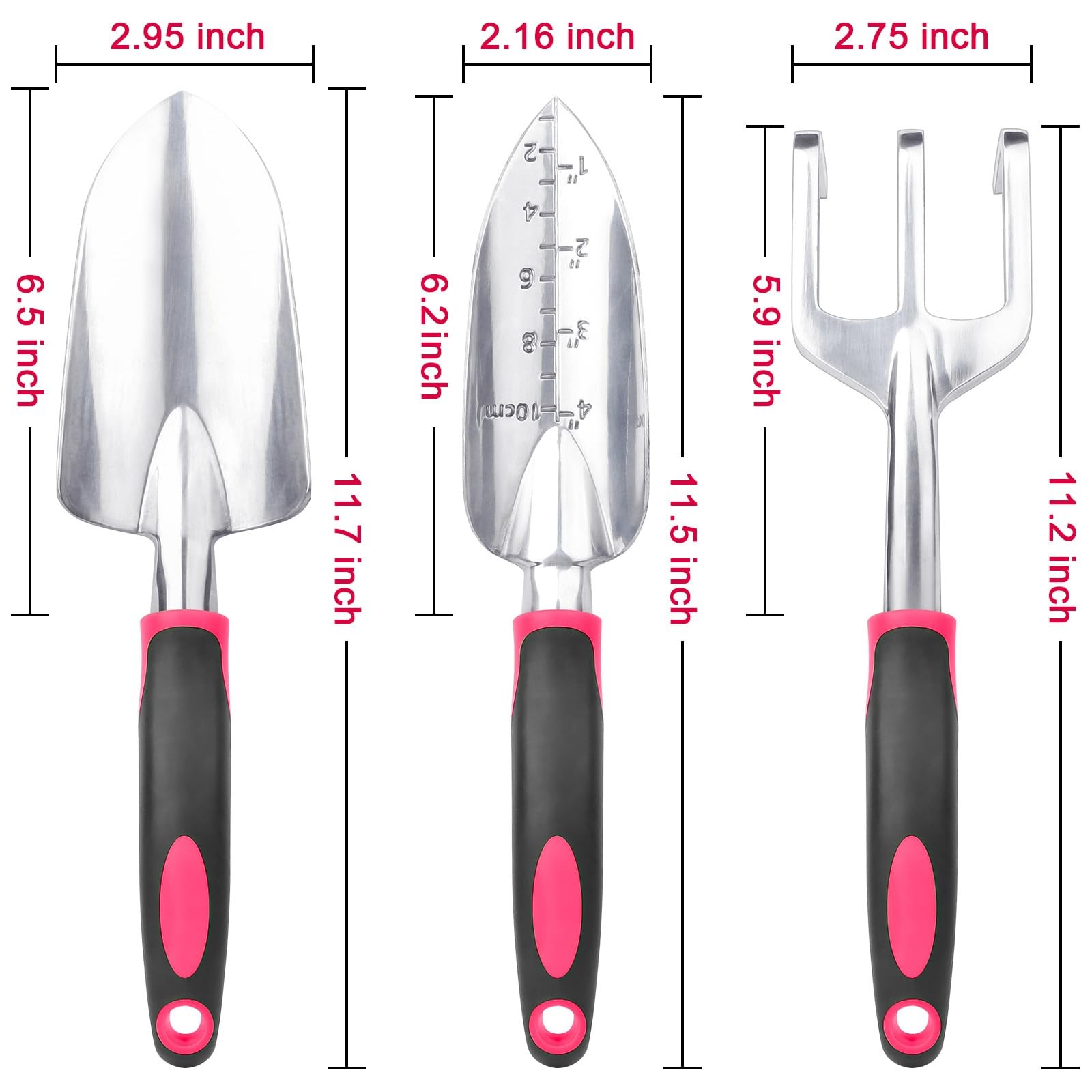 Garden Tools Set, 3 Pack Heavy Duty Gardening Tools Set Include Garden Shovel…
