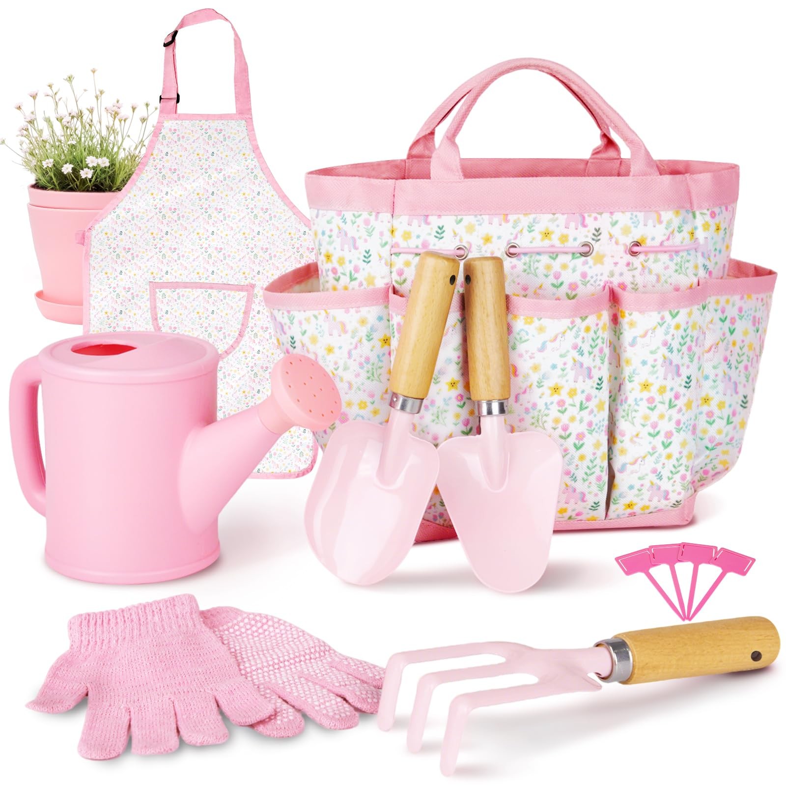 Kids Gardening Set, Gardening Tools Kit for Kids and Toddler, Includes Wooden…
