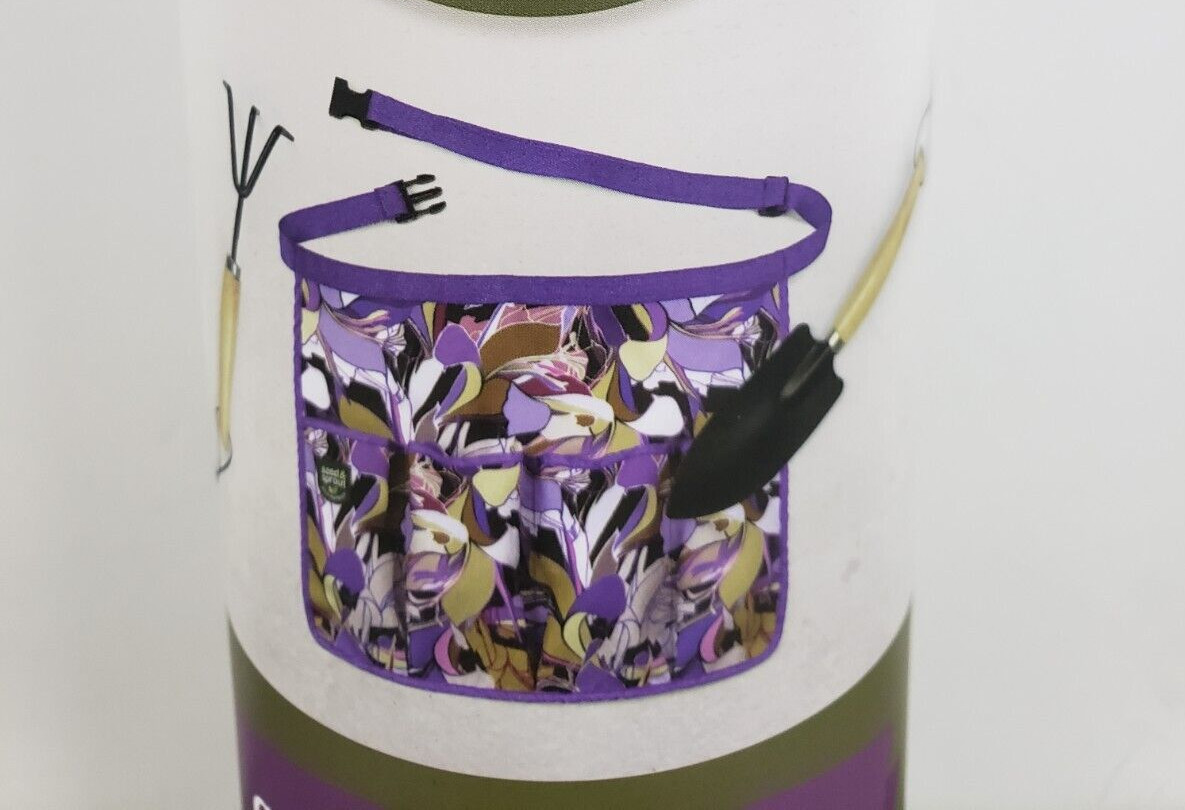 Seed & Sprout Gardening Set Iris Daydream Apron HAND RAKE & SHOVEL PURPLE NEW