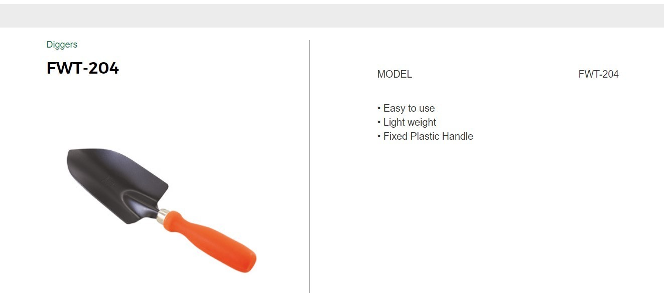 Gardening tools digger plastic handle