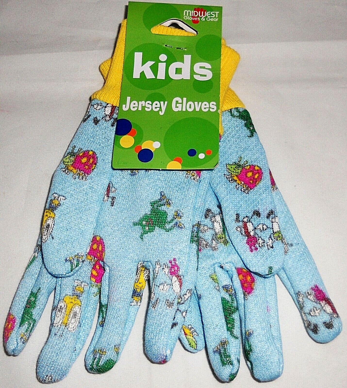 Kids Jersey Gloves by Midwest Glove Co, Yellow and Blue