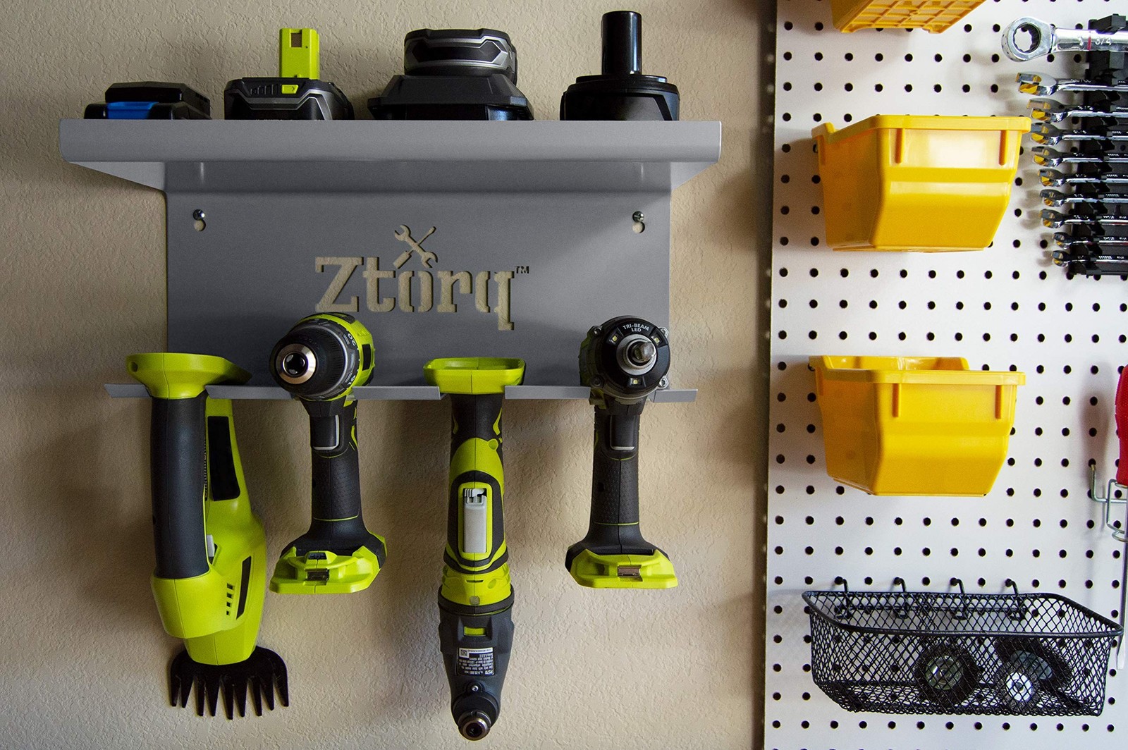 Ztorq Cordless Drill Tool Organizer – Drill holder storage wall mount shelf r…