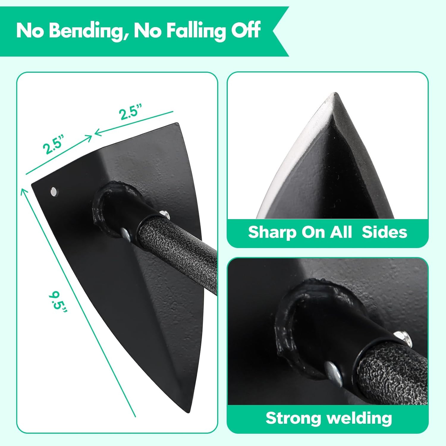 48″~72” long handle Triangle Hoe for Digging Weeding Loosening Soil Edging cut