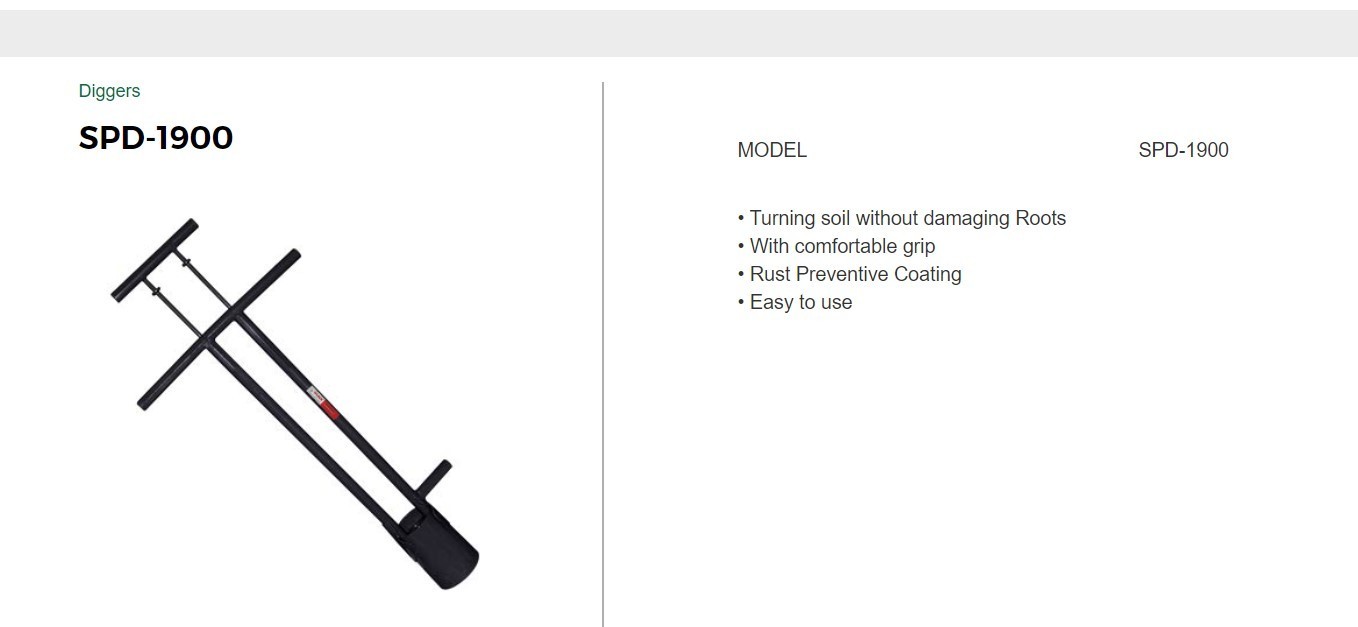 Gardening tools digger with comfortable grip rust preventive coating