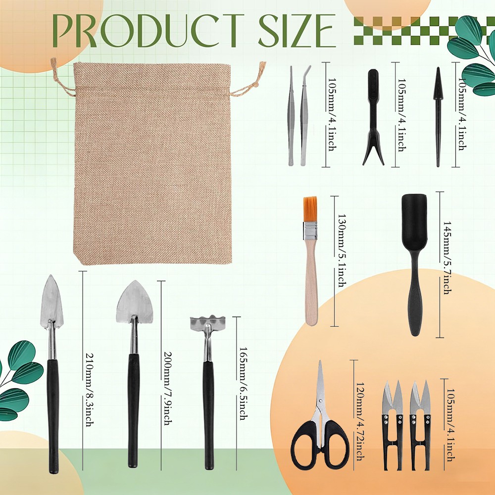 12 Pcs Succulent Tools Mini Transplanting Garden Tool Set Succulent Care kit Pla