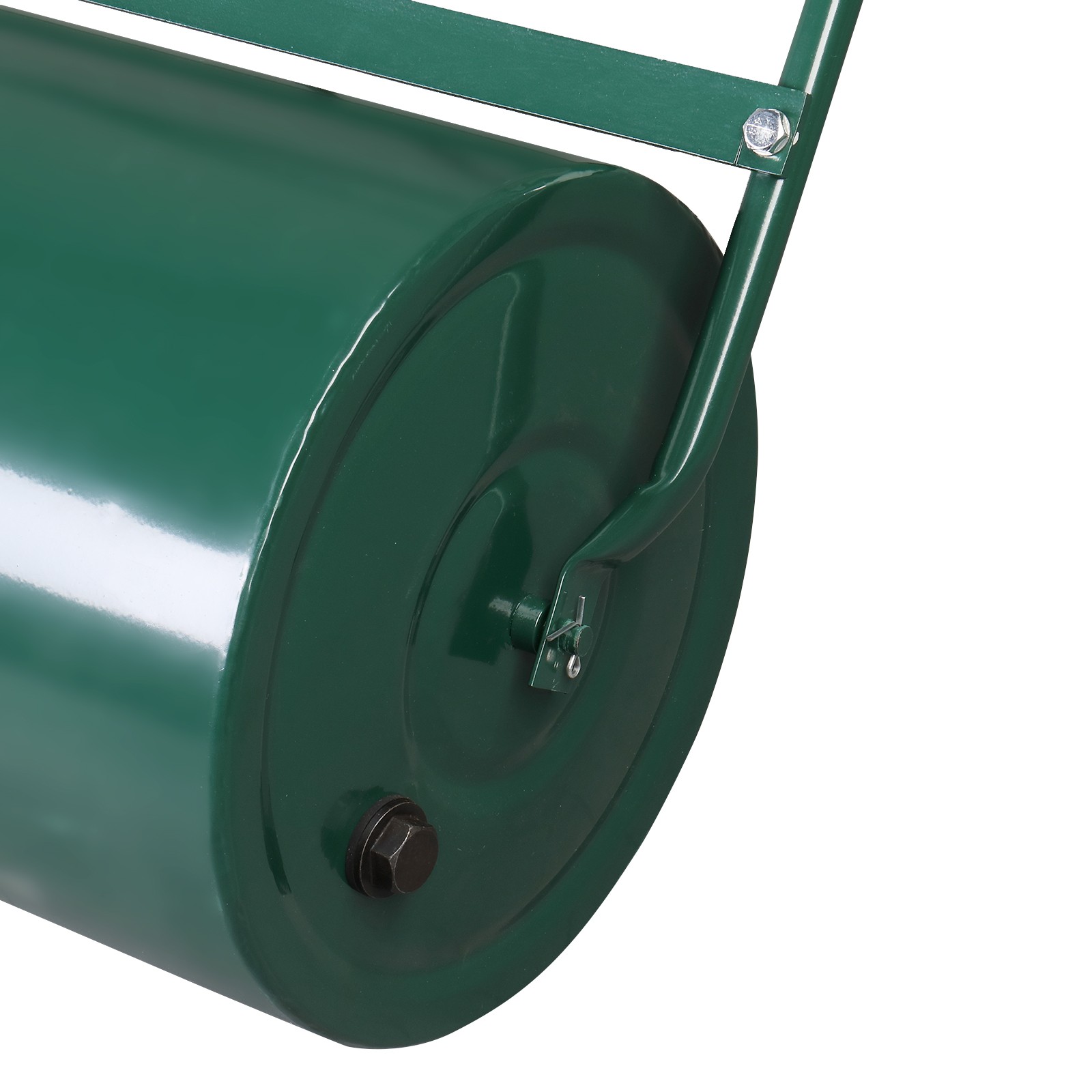 24in Lawn Roller Iron Cylindrical Garden North America Black