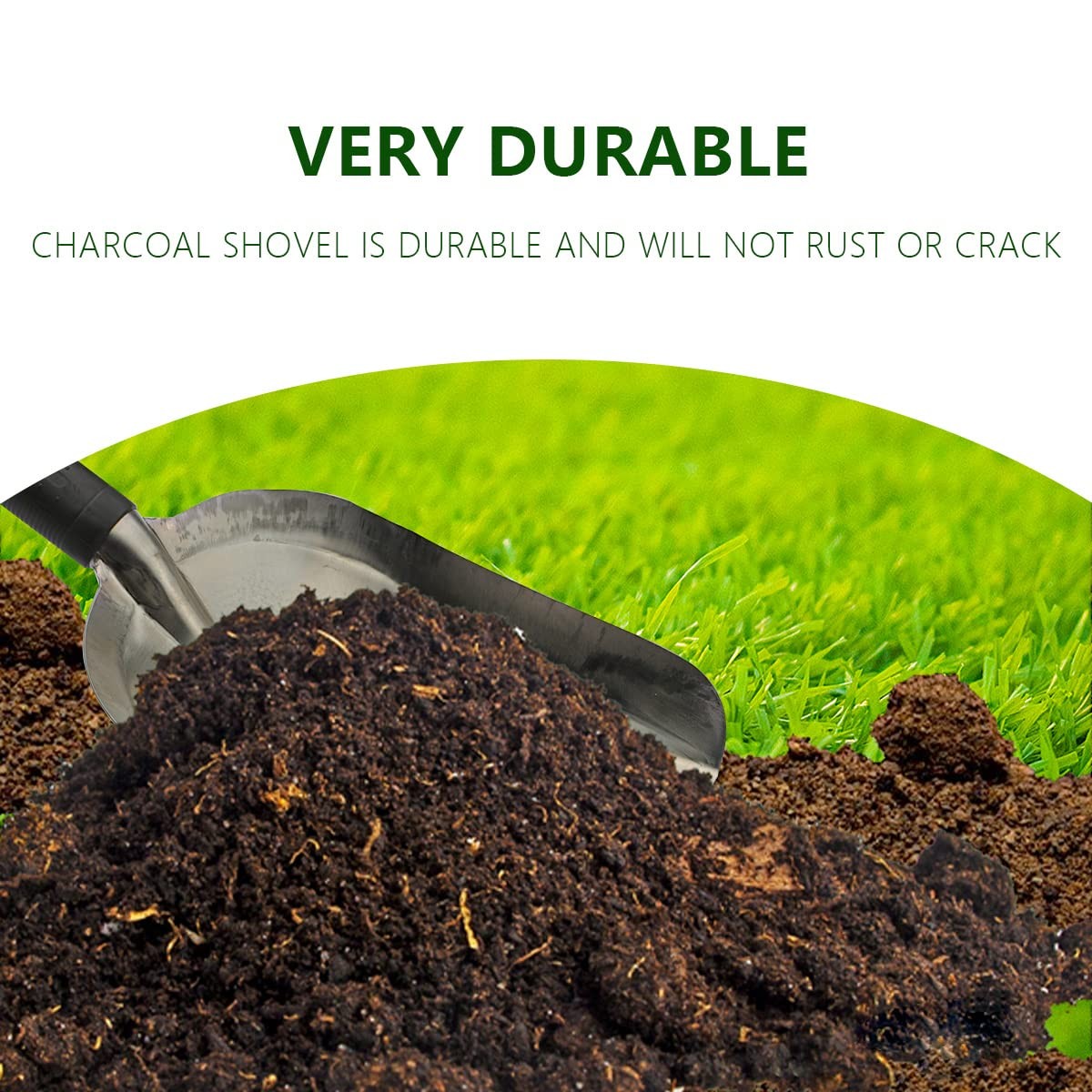 Garden Hand Shovel 11.8″ x 4.5″ Soil Scoop Stainless Steel Transplanter Trowe…