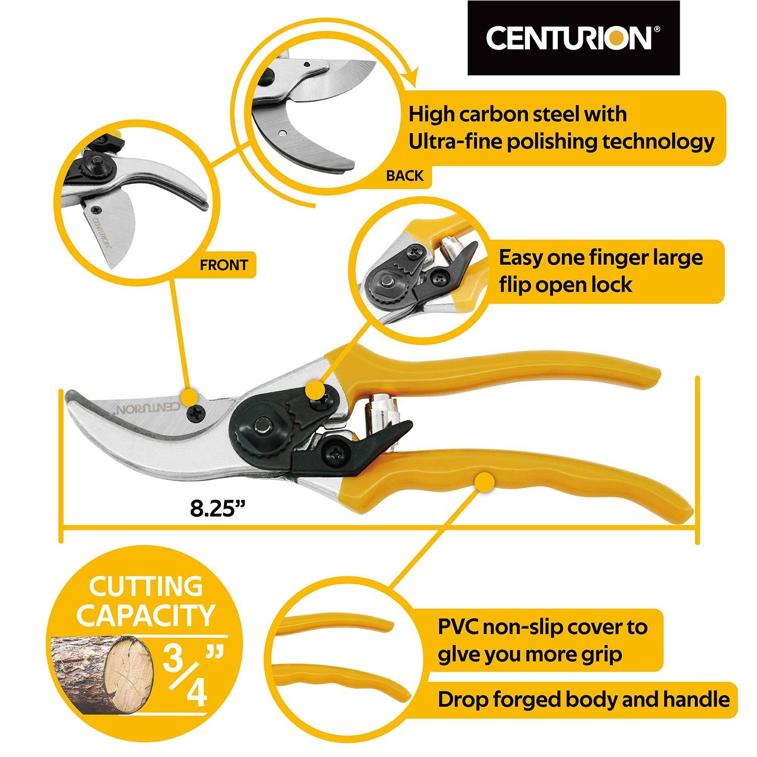 Centurion 1222 3-Piece Lopper, Hedge Shear & Pruner Combo Set, Heavy Duty Tre…