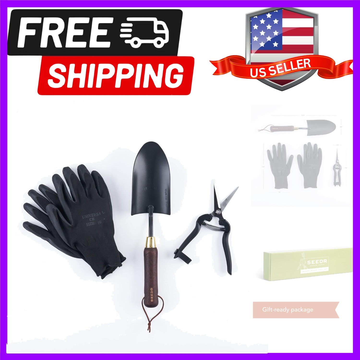 Indoor Plants Tool Set, Stainless Steel Starter Kit – Garden Shears, Garden G…