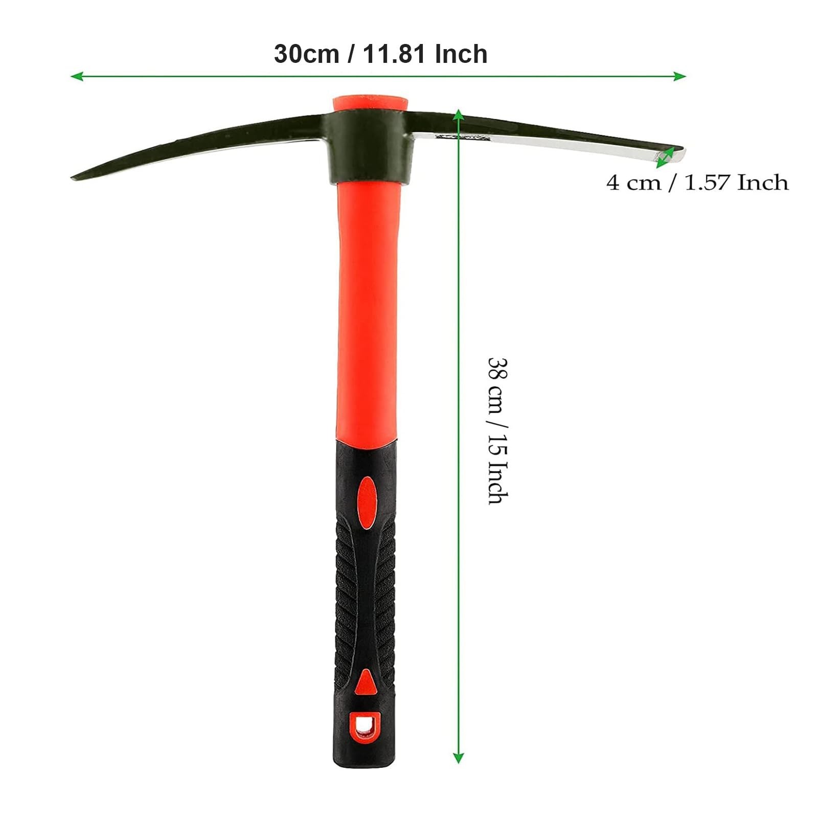 15 Inch Pick Mattock Hoe, Forged Steel Weeding Pick Axe with Fiberglass Long …