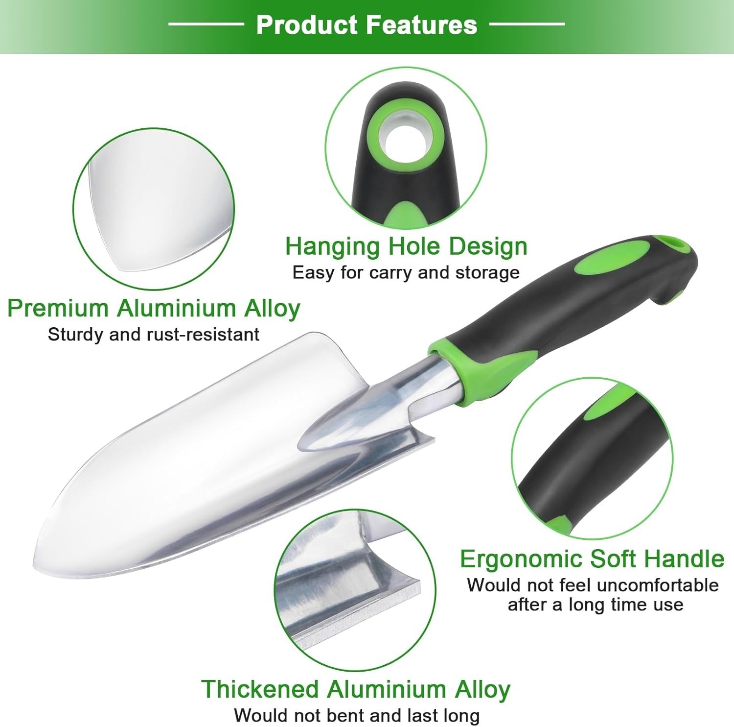 Garden Tools Set, 3 Pack Heavy Duty Gardening Tools Set Include Garden Shovel…