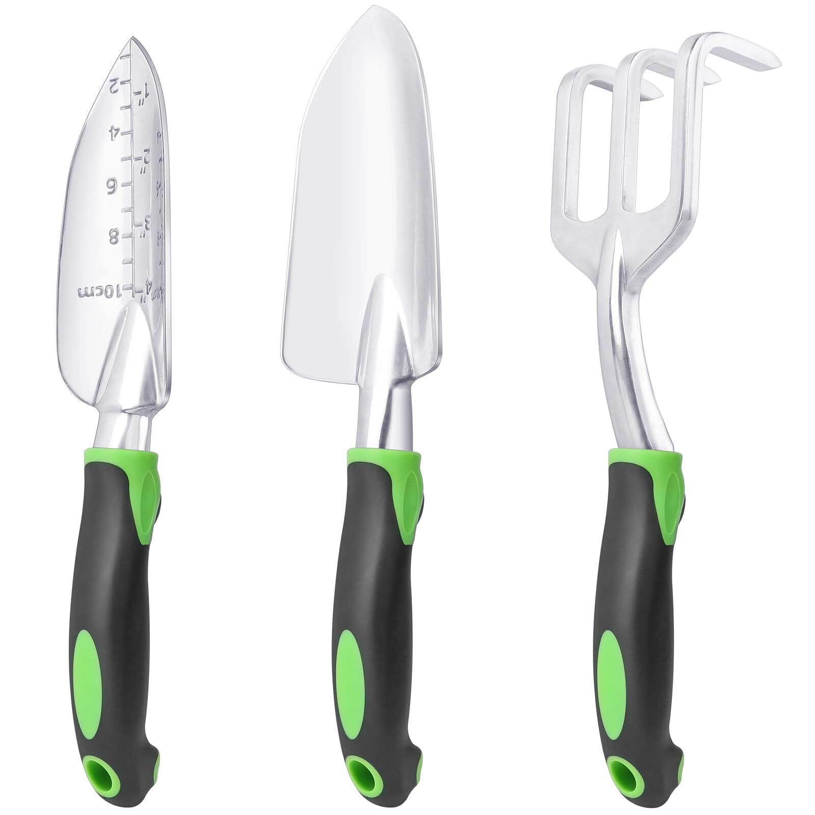 3 Pack Heavy Duty Gardening Tools Set with Ergonomic Handle for Planting Lawn