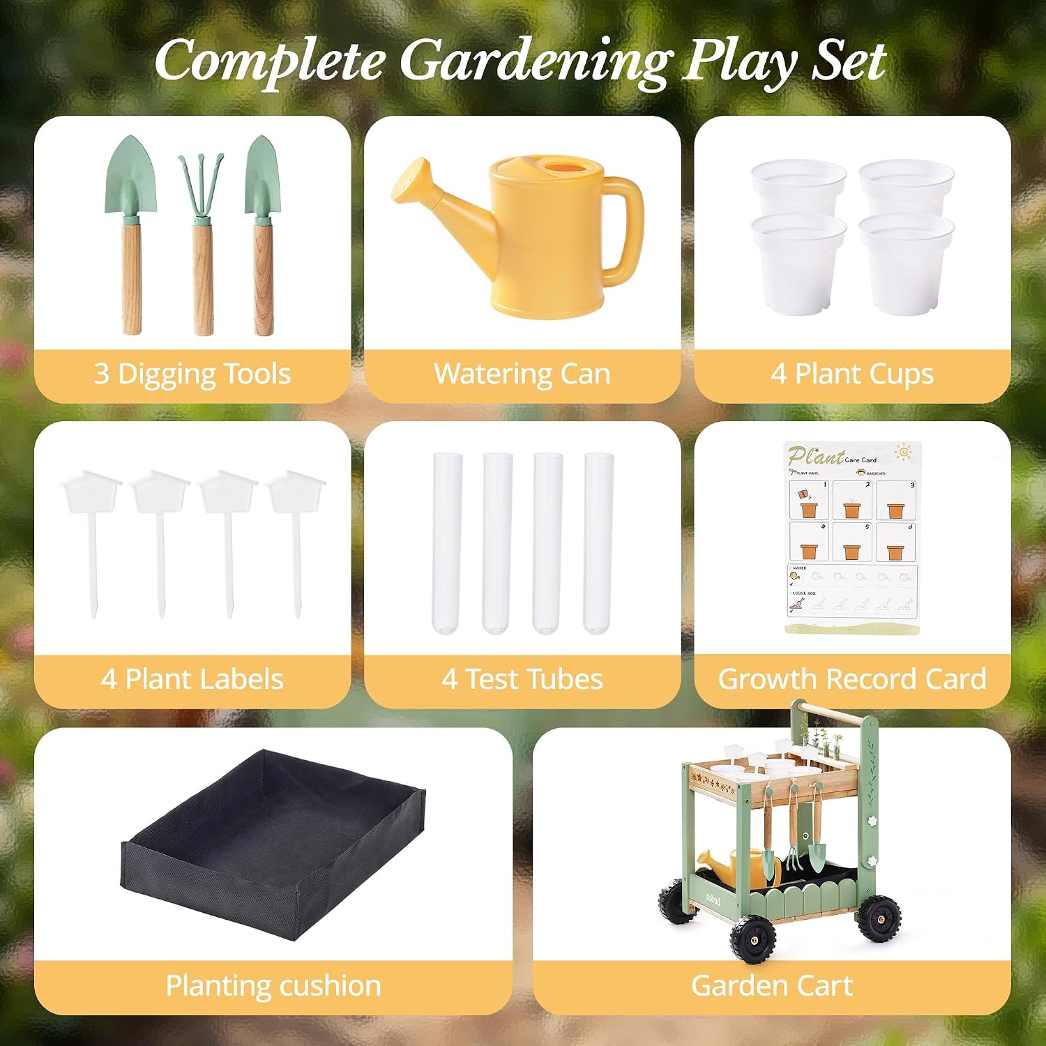 ROBUD Toddler Gardening Cart Set