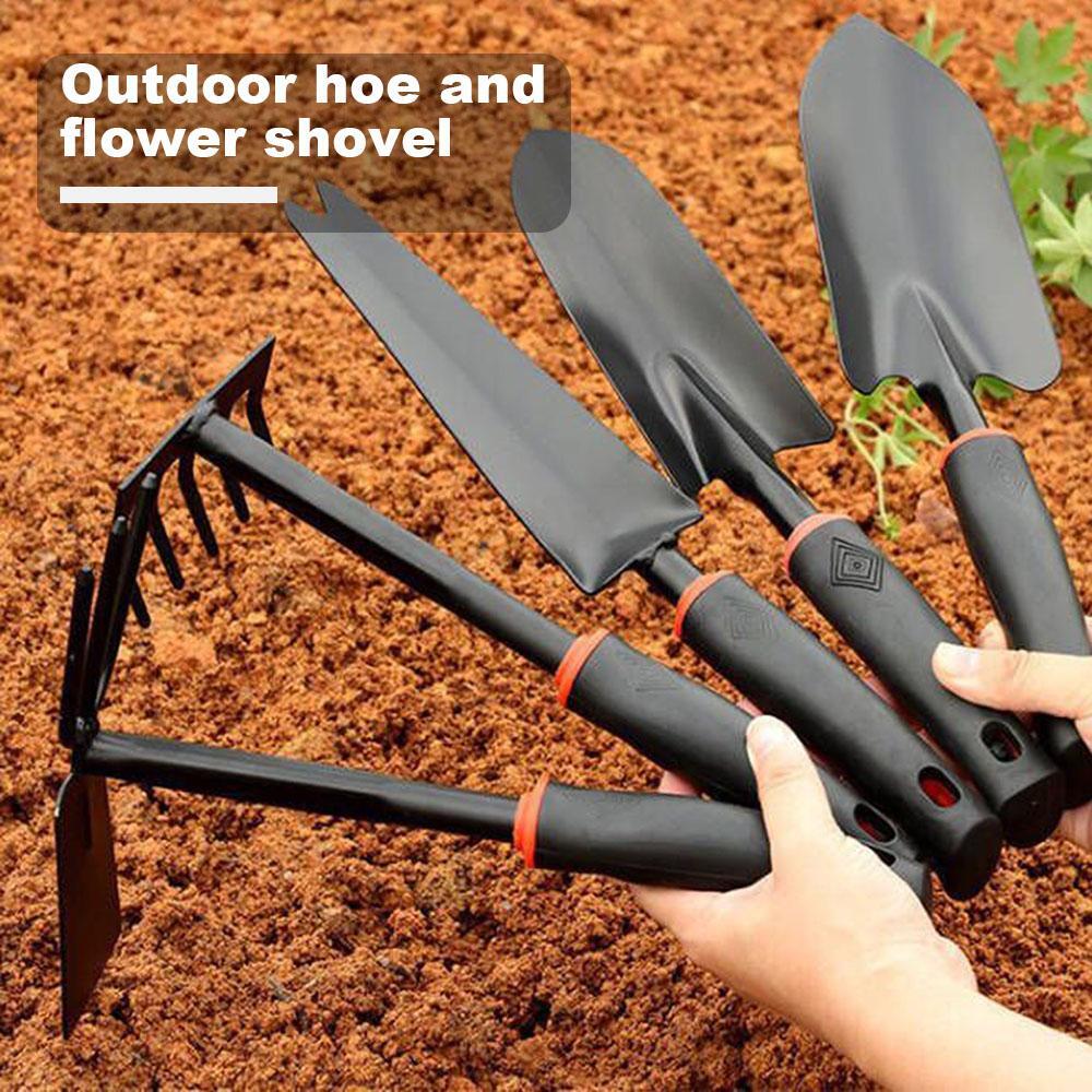 Multifunctional Iron Shovel, Hoe & Rake Gardening Planting, Digging Weeding Tool