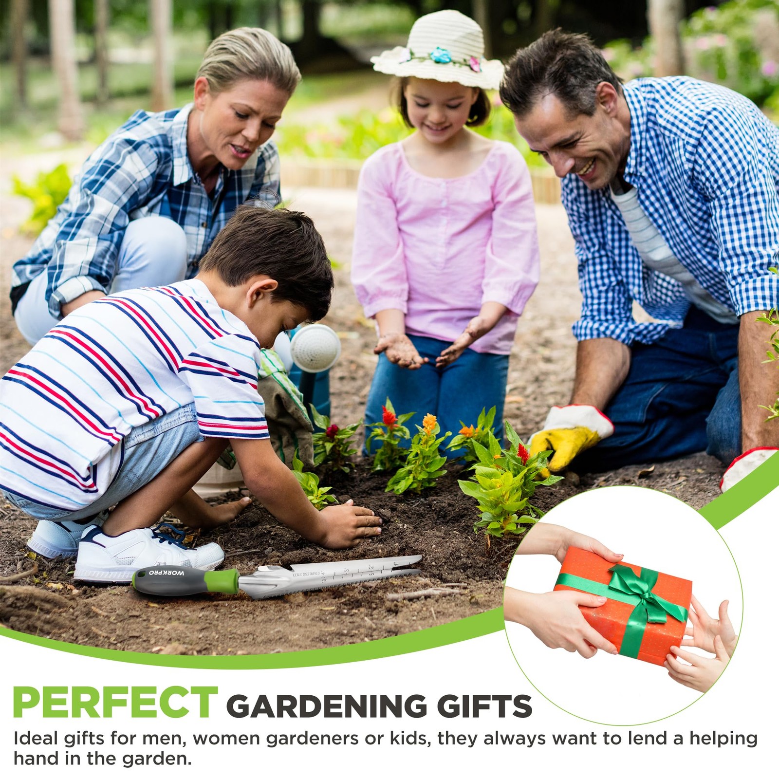 WORKPRO 5 in 1 Hand Weeder Puller Stainless Steel Garden Trowel Gardening