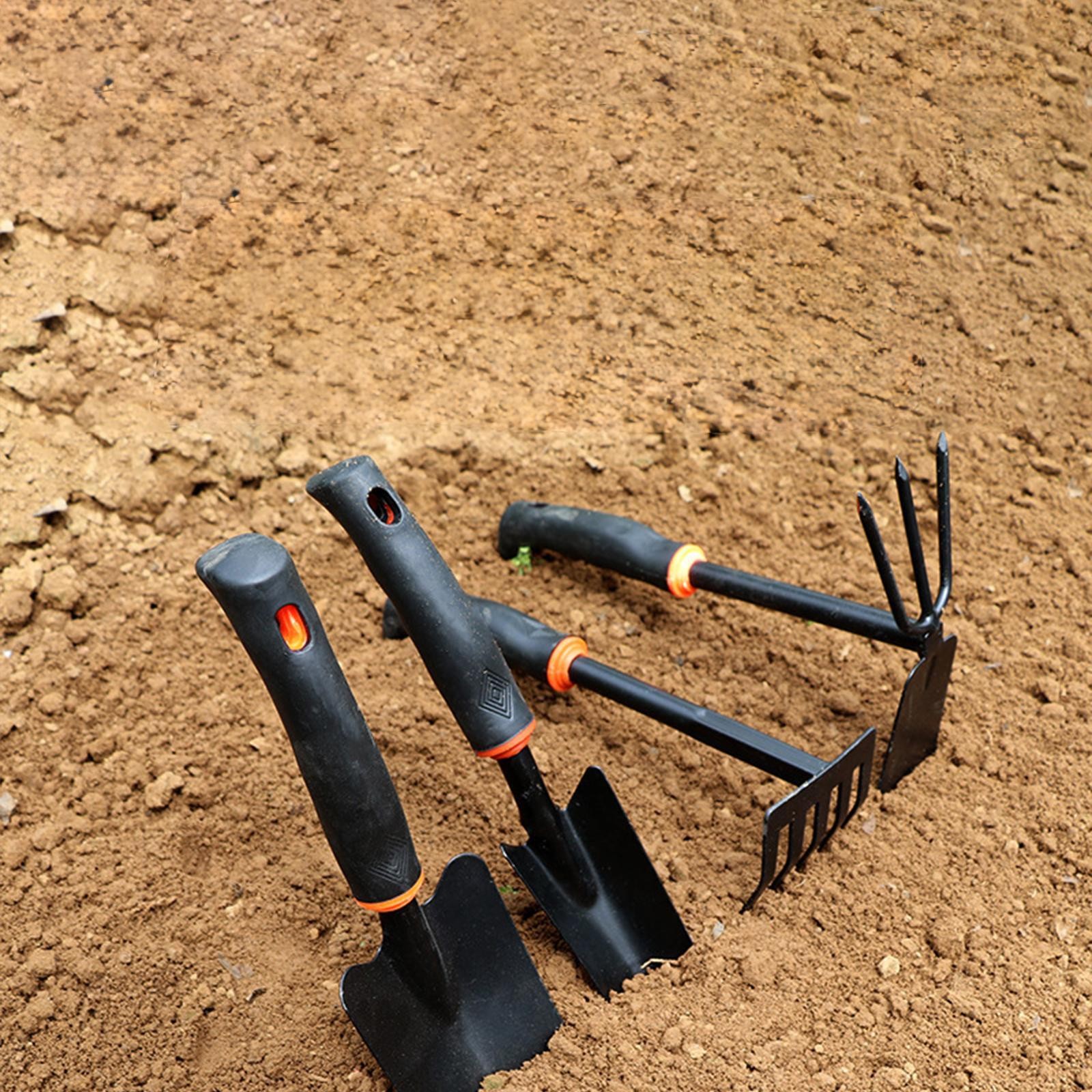 4Pcs Garden Tool Set Gardening Tools Iron Manual Handheld Garden Spade Rake Hoe