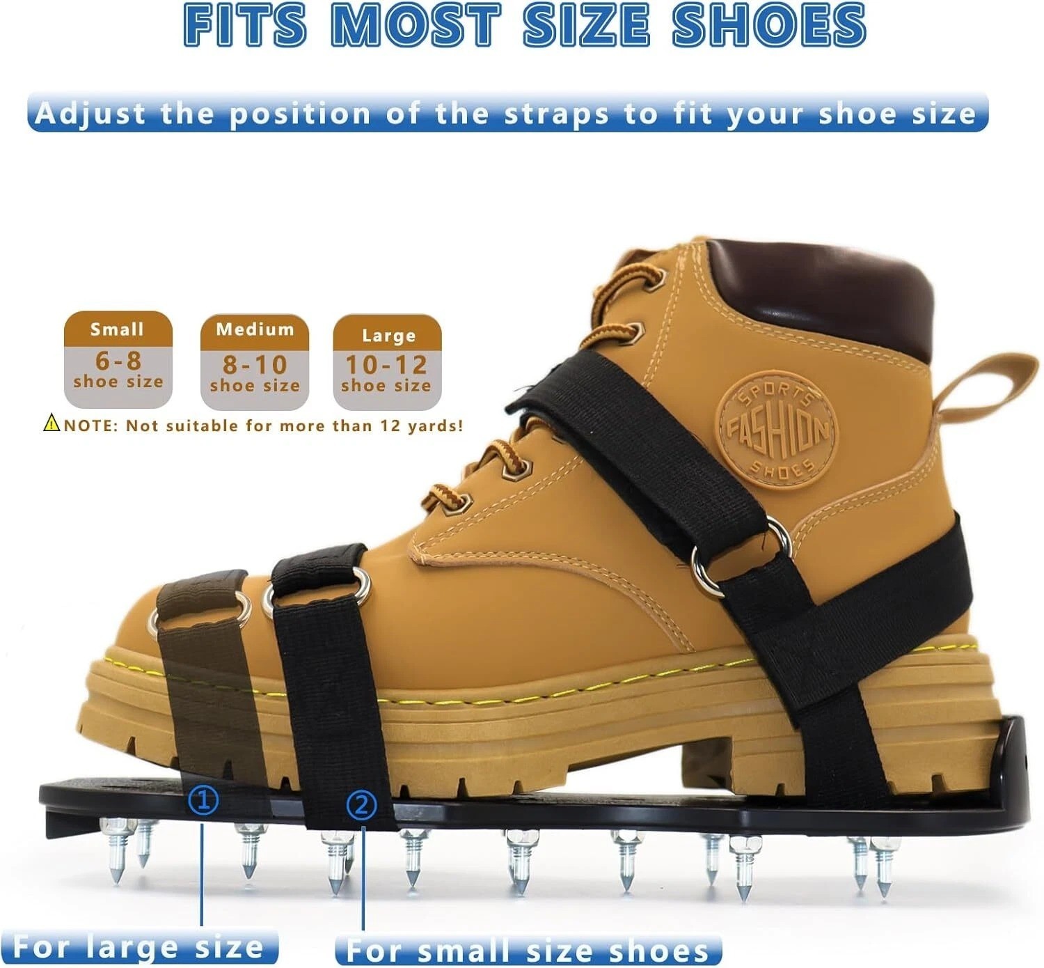 Epoxy Shoes, Fully Assembled Gunite Spiked Shoes with 3/4″ Short Spikes for
