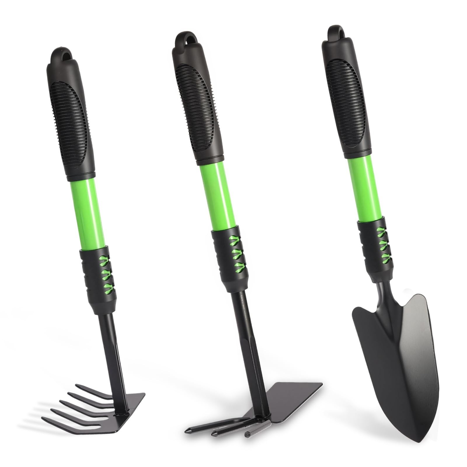 3 Pack Gardening Tools Set – Lightweight Heavy Duty Spade Shovel & Rake, Non-Sli