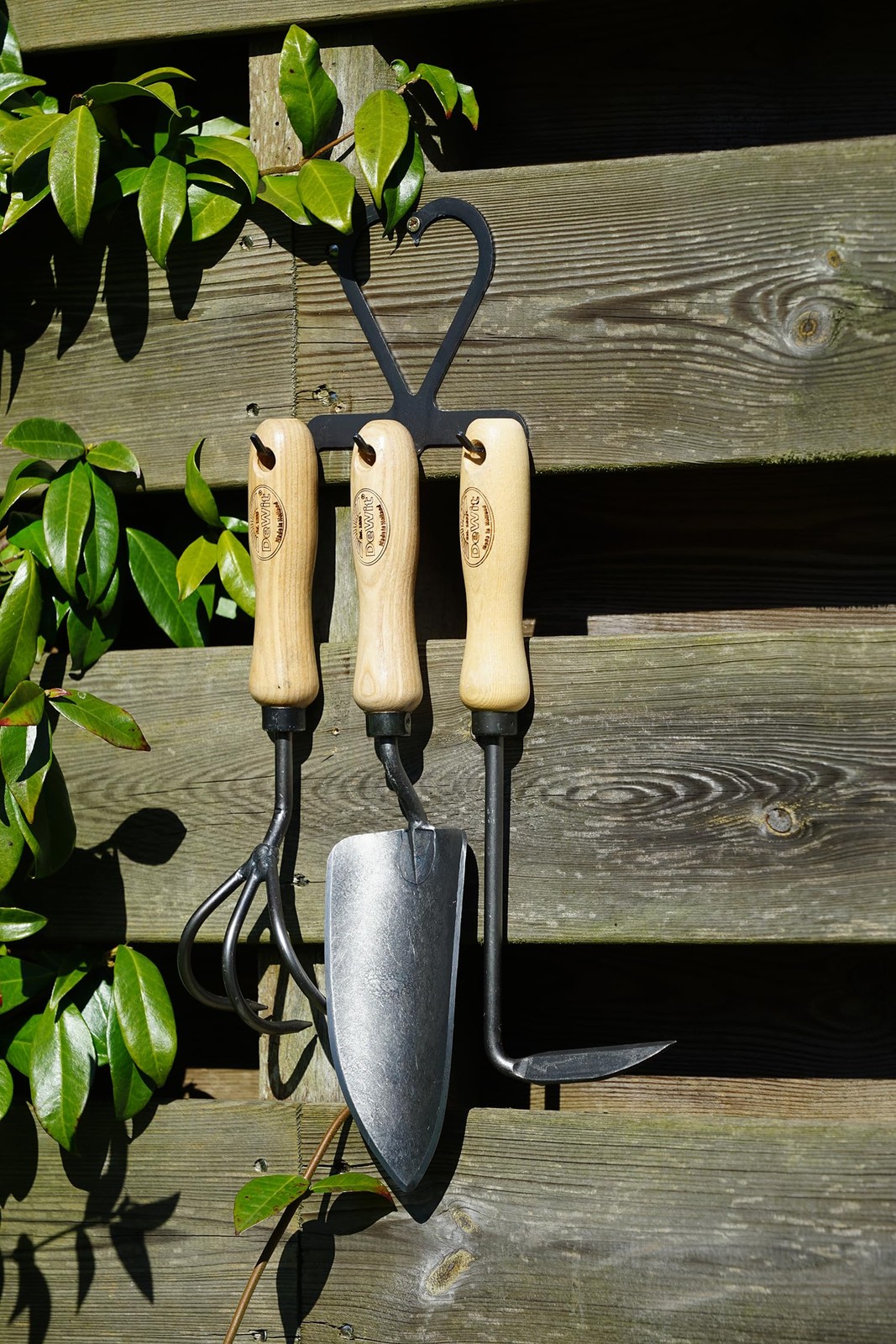 Dewit 3-Tool Bundle with Holder, 3-Piece Lightweight Gardening Set Hand Trowel