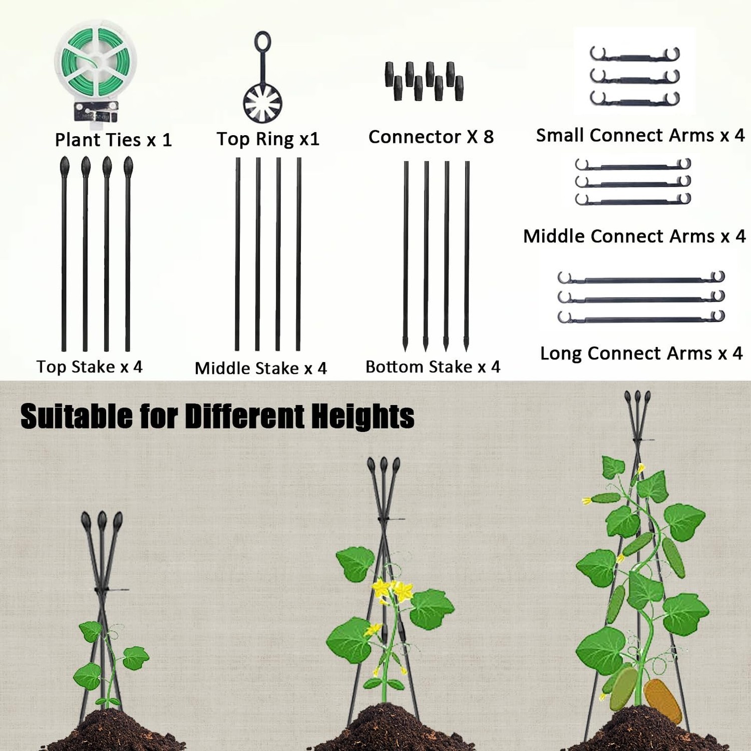 Garden Trellis for Climbing Plants Outdoor & Indoor, 47in Plant Trellis for V…