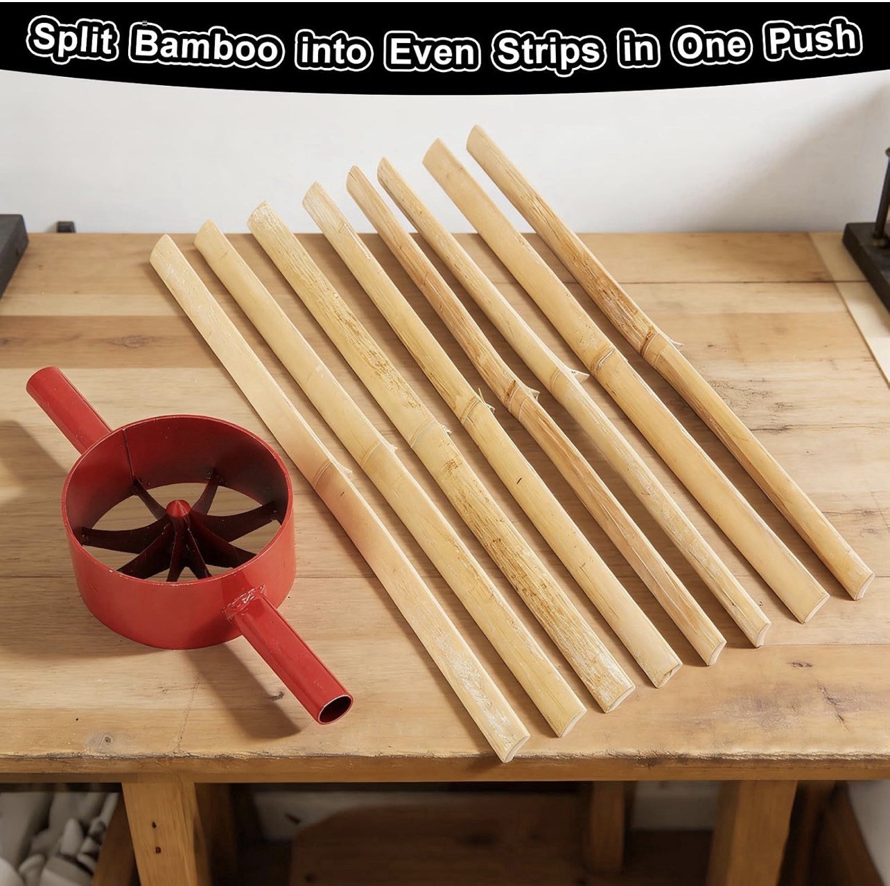 8 Cut Bamboo Splitter 5.5 Inch Bamboo Split Steel Manual Dividing Splitting Tool