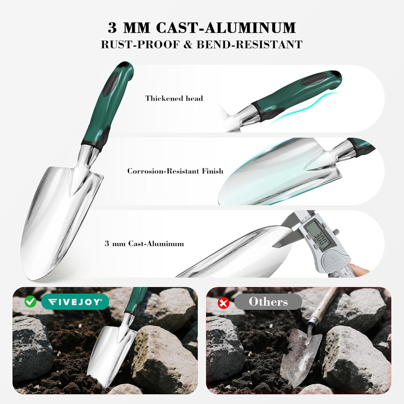 Garden Tool Set with Heavy-Duty Aluminum Hand Tools 11 Piece Gardening Supplies