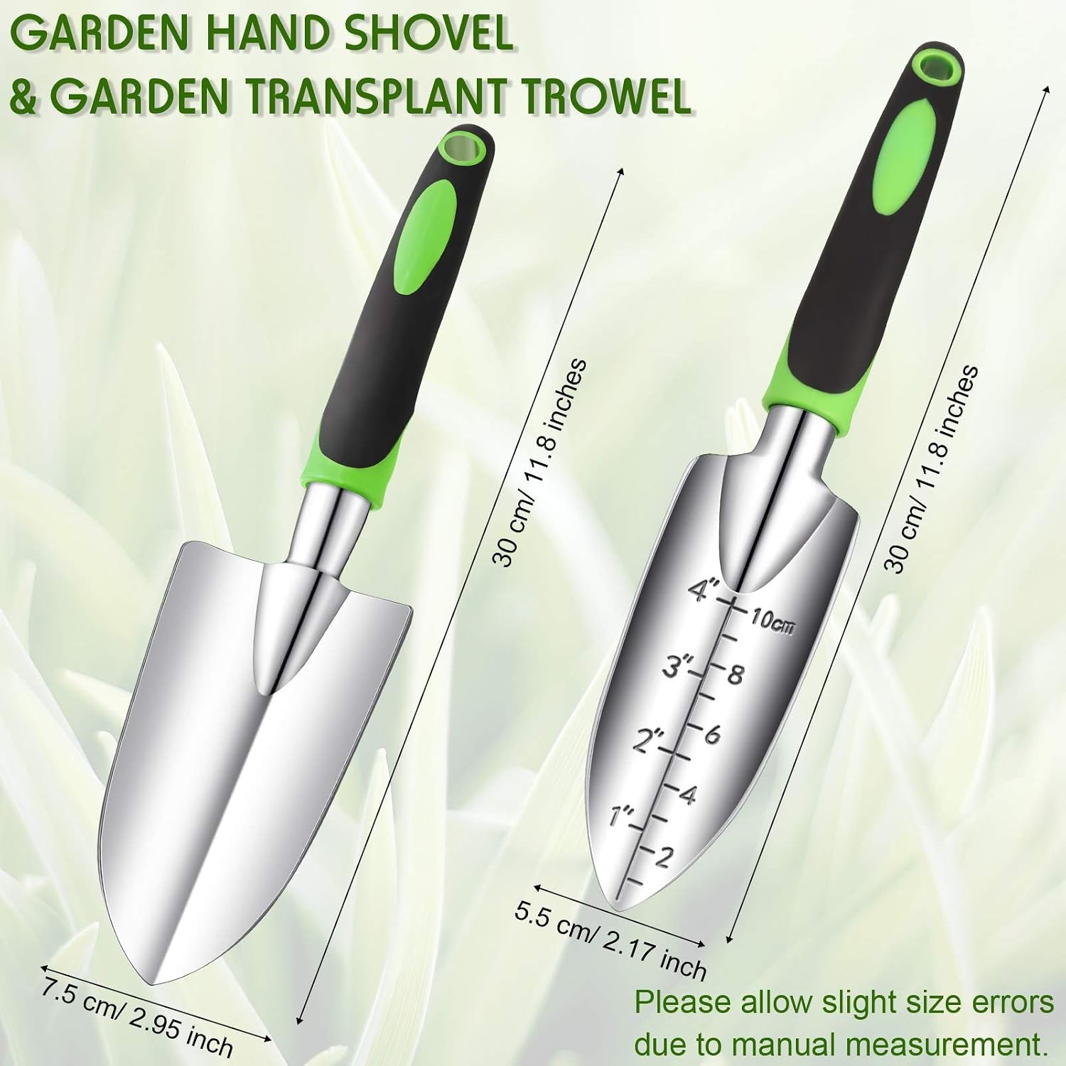 Garden Hand Trowel Transplant Trowel with Measurements Aluminum Alloy Planting