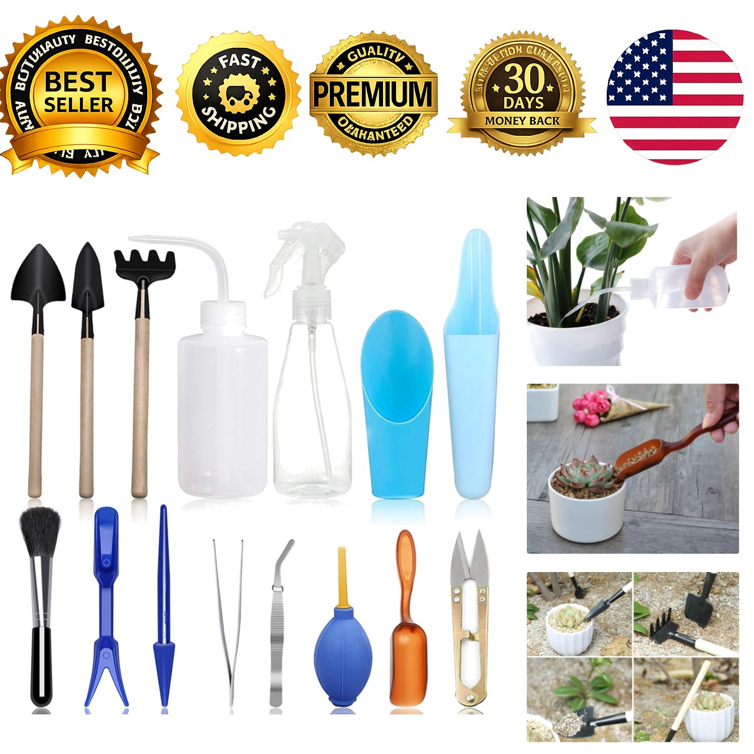 Succulent Plant Tools Set 5 Pcs Mini Gardening Watering Tool Kit Care