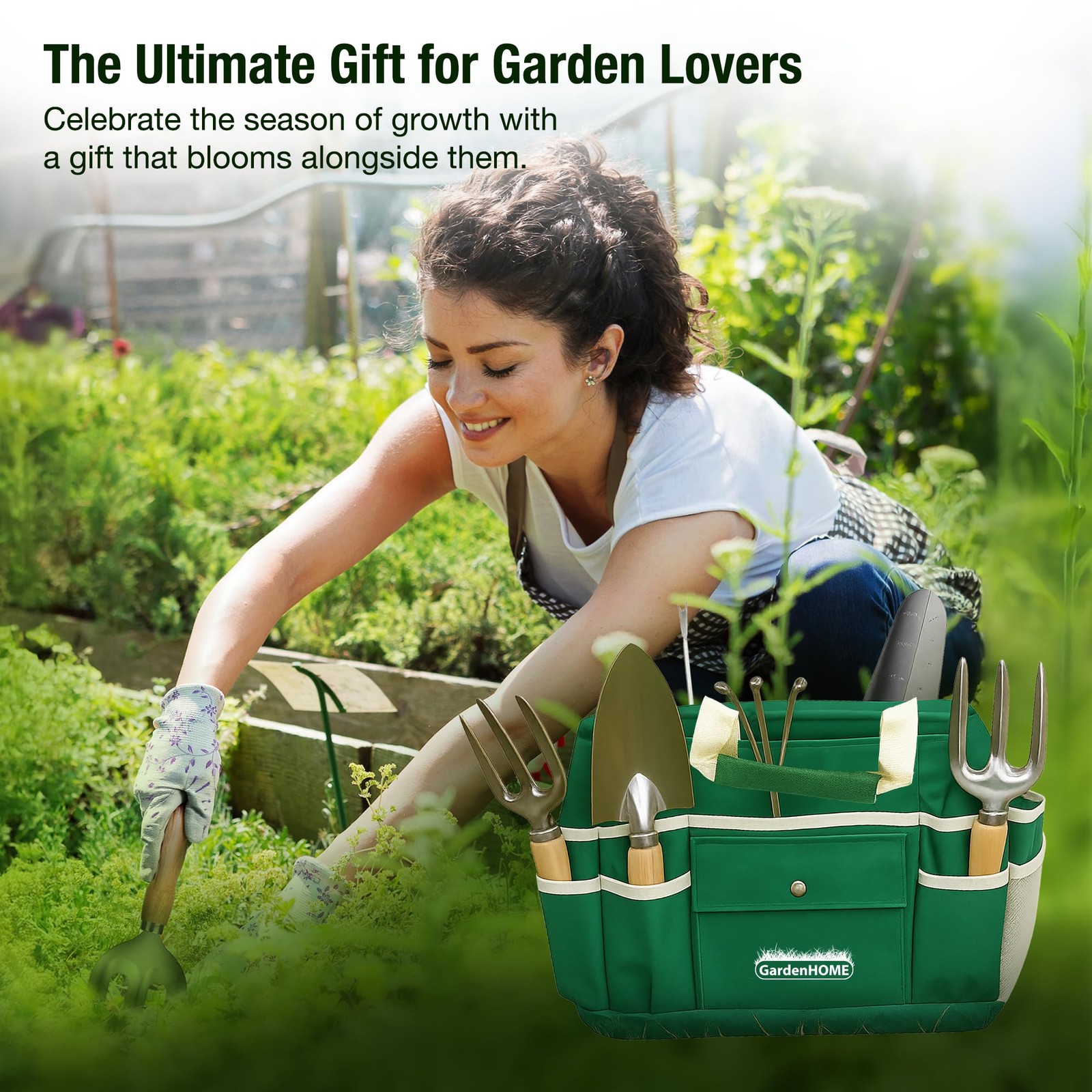 7-Piece Gardening Tool Set – Stainless Steel Tools, Stool & Tote for Gardeners